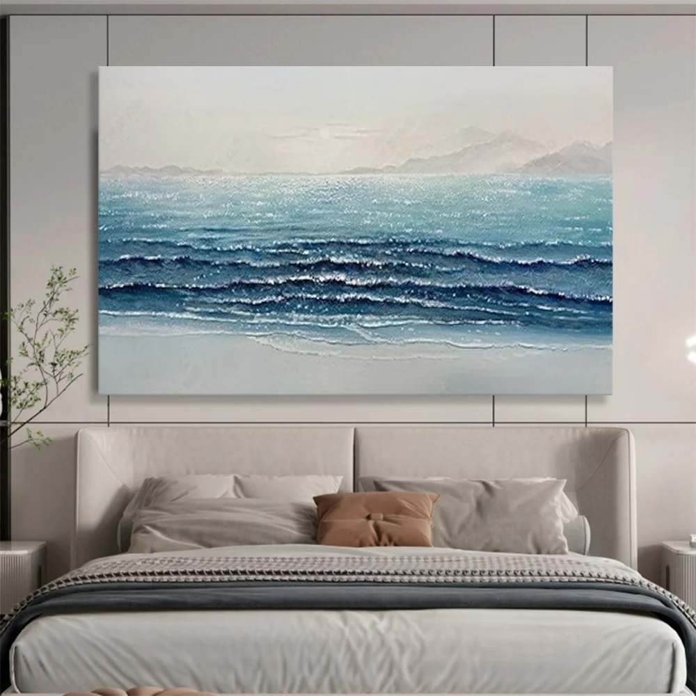Waves Hand-Painted Ocean - extra large statement piece for lobby